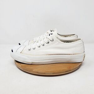 Converse Jack Purcell Shoes Womens 6 Sneakers White Canvas Lace Up Athletic